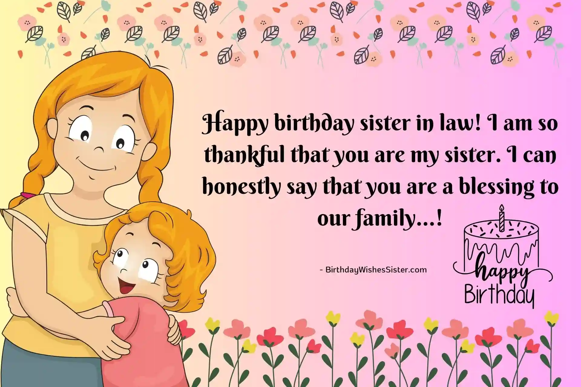 birthday caption for sister in law