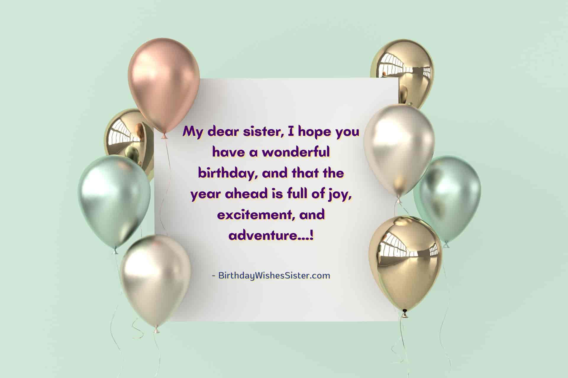 Sister Birthday Wishes Thoughts, Happy Birthday Thoughts For Sister