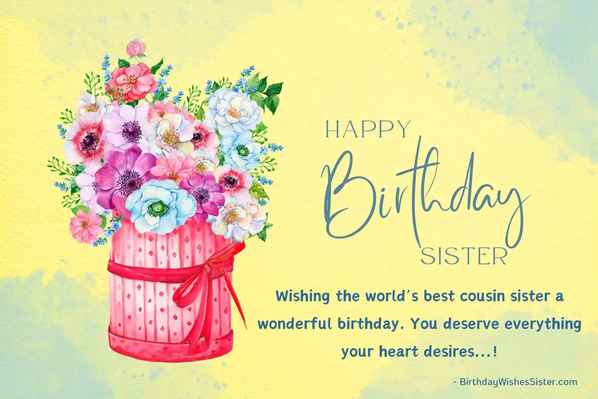 Birthday Thoughts For Cousin Sister, Sister Birthday Wishes Thoughts